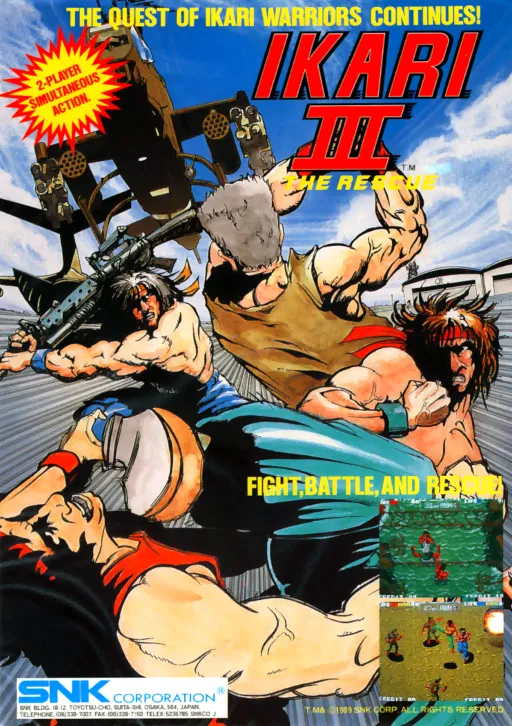 Ikari III - The Rescue (World version 1, 8-Way Joystick)