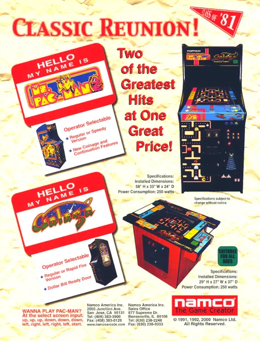 Namco Classics Vol.1 (3-in-1) (MSI Plug & Play)