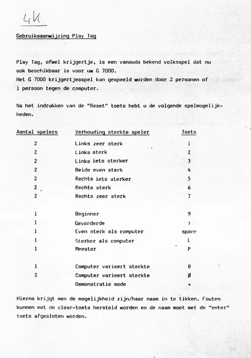 Playtag (Europe) (Proto)