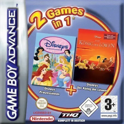 2 Games in 1 - Disneys Prinzessinnen + Der Koenig der Loewen (Germany) (De+En,Fr,De,Es,It,Nl,Sv,Da)