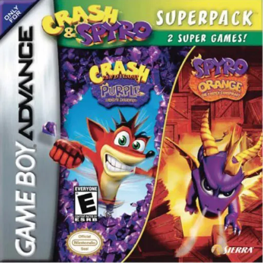 Crash & Spyro Superpack - Spyro Orange - The Cortex Conspiracy + Crash Bandicoot Purple - Ripto's Rampage (USA)